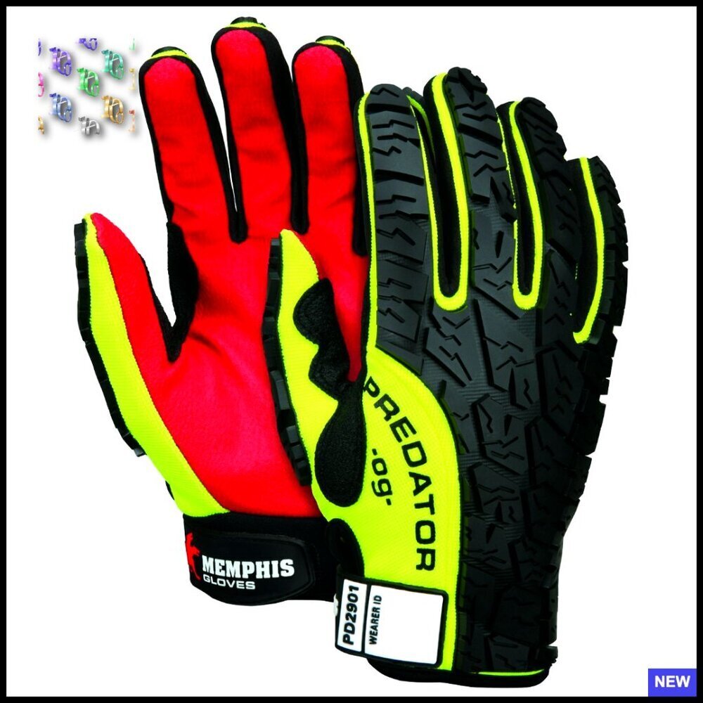 High Visibility Safety Work Gloves Textured Grip Durable Protective Lime